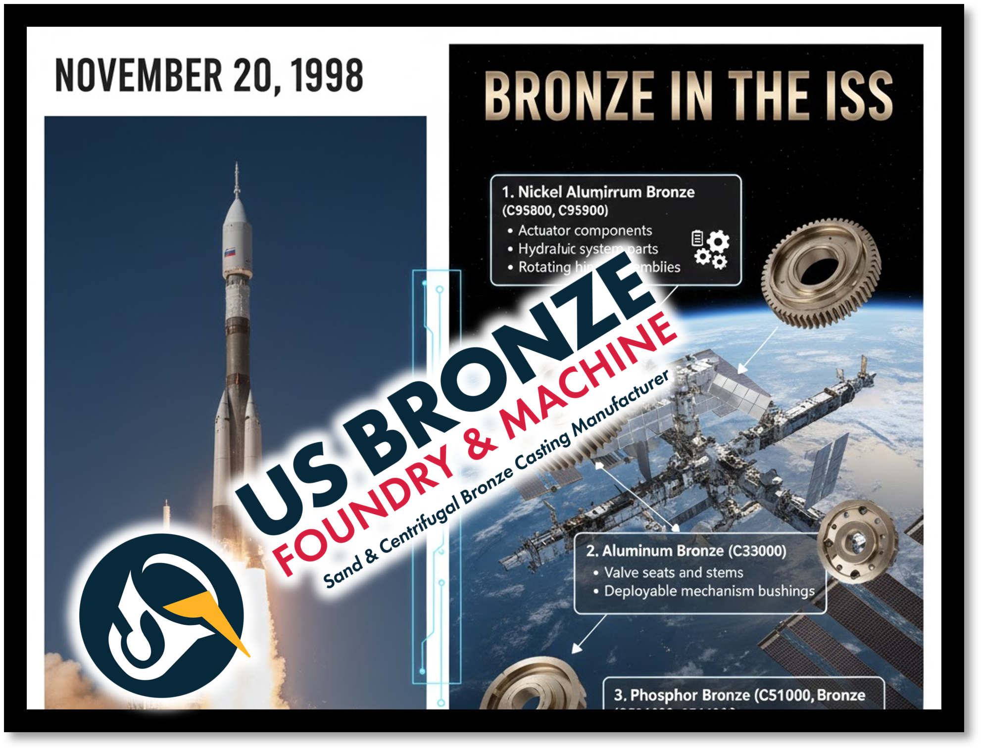 U.S. BRONZE HIGHLIGHTS SPACE-GRADE ALLOYS ON ANNIVERSARY OF FIRST ISS MODULE LAUNCH